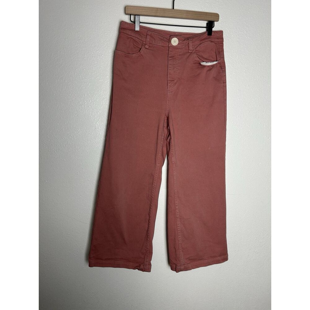 Whimsy + Row Flora Wide Leg Pants In Terracotta Pink Size 32